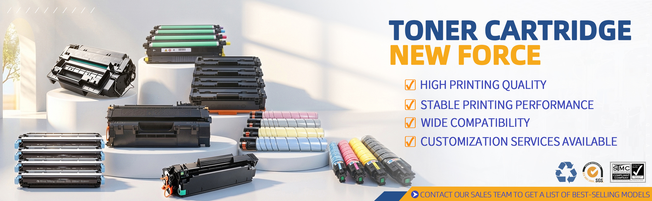 New toner cartridges: wide range, customizable, SGS quality tested